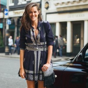 DKNY Long Sleeve Bandana Mini Dress